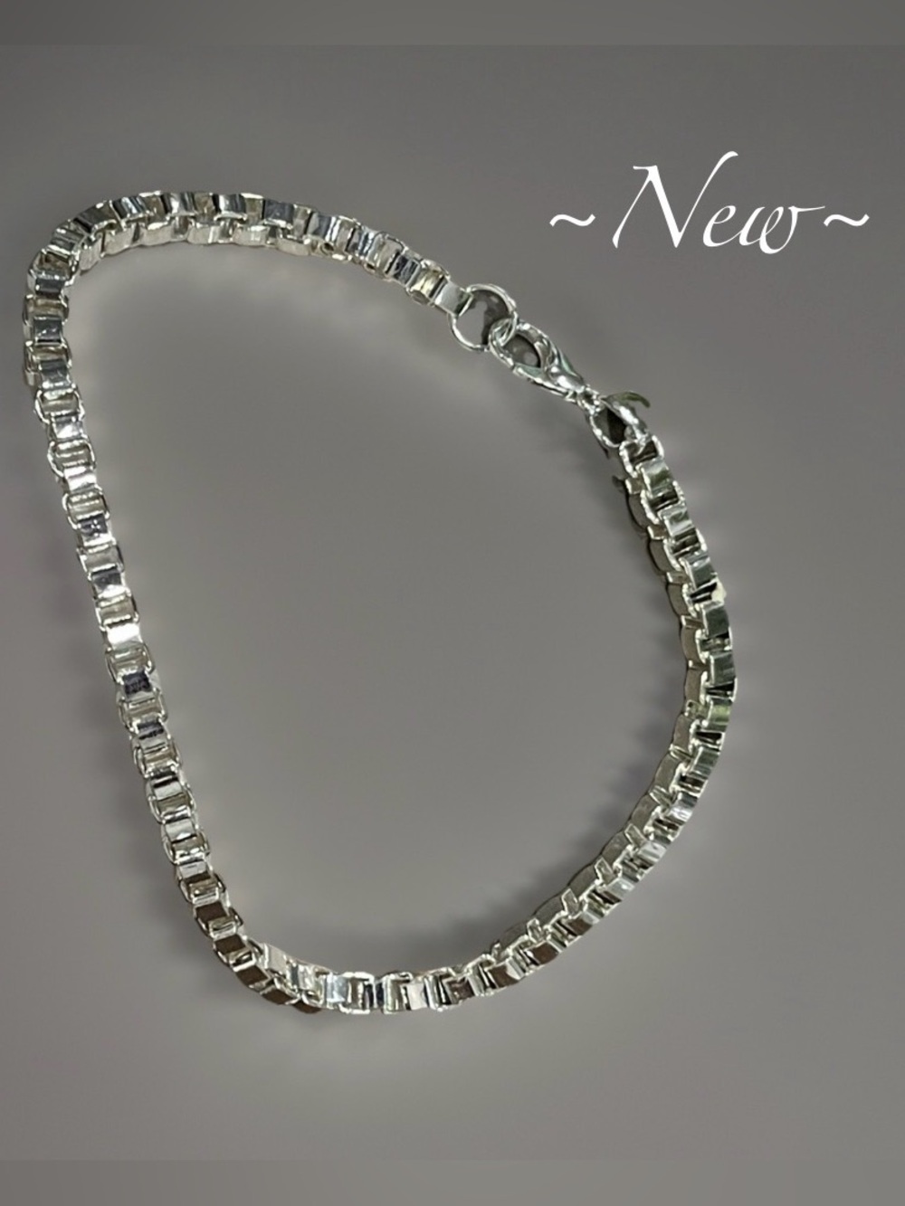 Venetian Sq Box Design Sterling 925 Bracelet ~New~